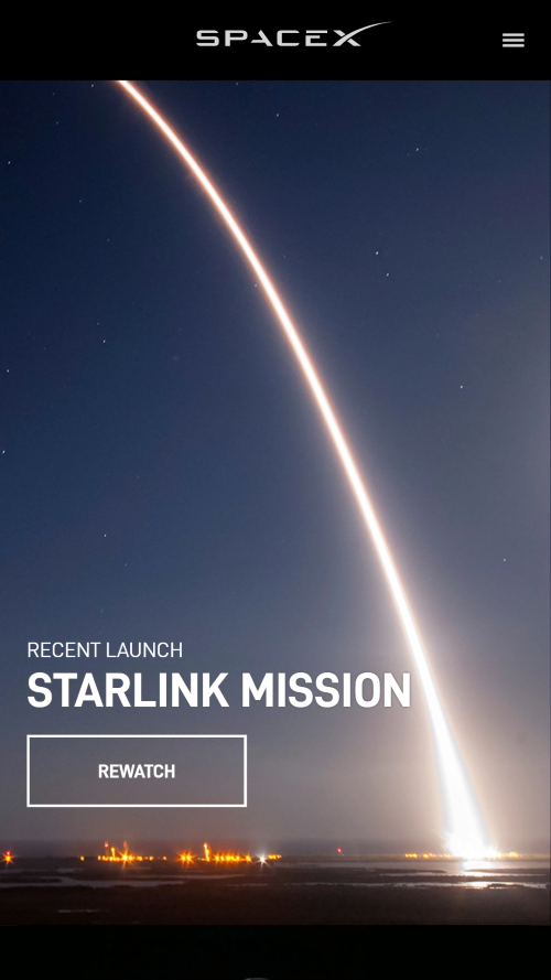 SpaceX's main webpage