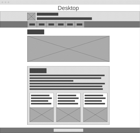 Desktop wireframe